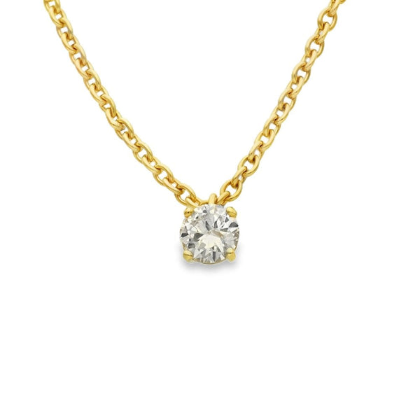 18ct Yellow Gold Diamond Pendant & Trace Chain - 18" - 0.60ct
