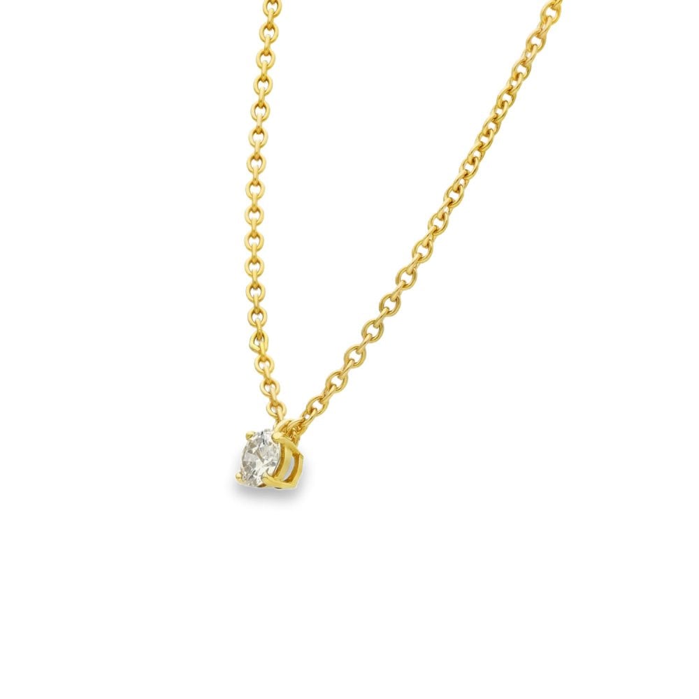18ct Yellow Gold Diamond Pendant & Trace Chain - 18" - 0.60ct