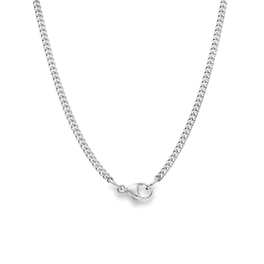 9ct White Gold Diamond Cluster Pendant & Curb Chain -20" -1.94ct