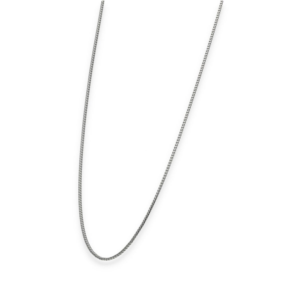 9ct White Gold Fine Spiga Chain - 18" - 4.2g