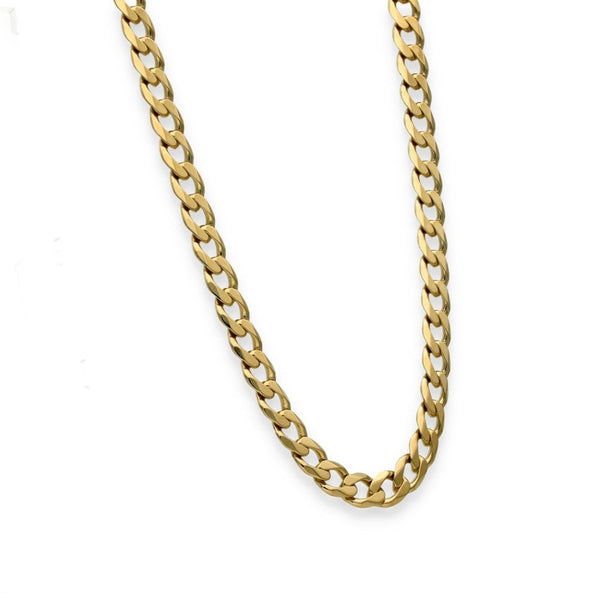 9ct Yellow Gold Flat Curb Chain - 21" - 42.7g