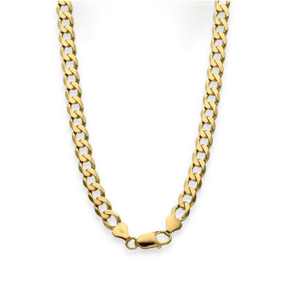 9ct Yellow Gold Flat Curb Chain - 21" - 42.7g