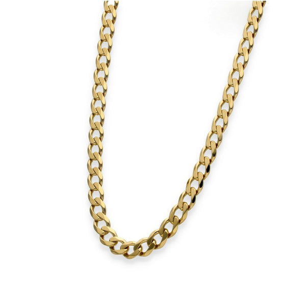9ct Yellow Gold Flat Curb Chain - 21" - 42.7g