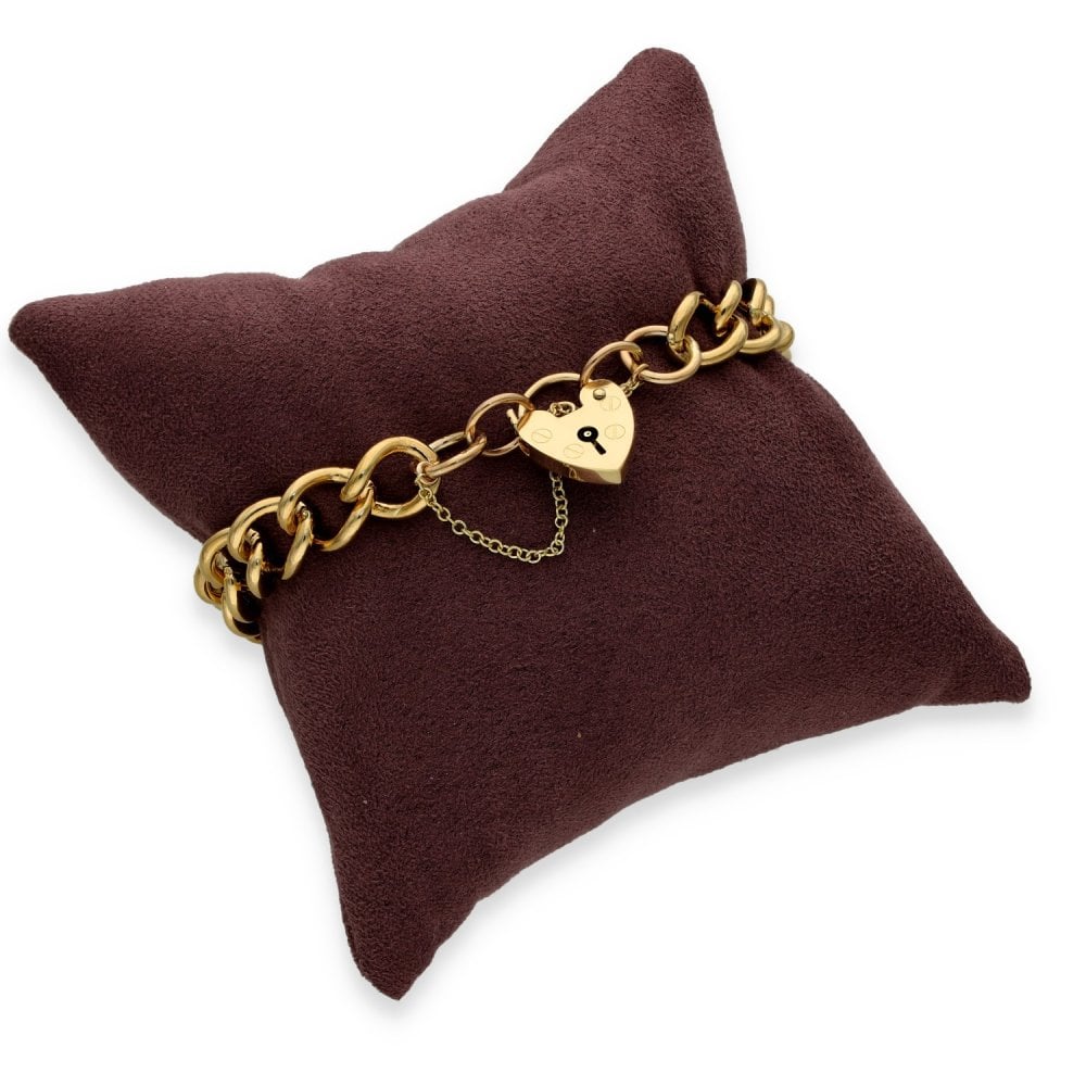 9ct Yellow Gold Curb Bracelet - 7.5" - 27.6g