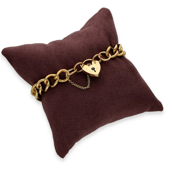 9ct Yellow Gold Curb Bracelet - 7.5" - 27.6g