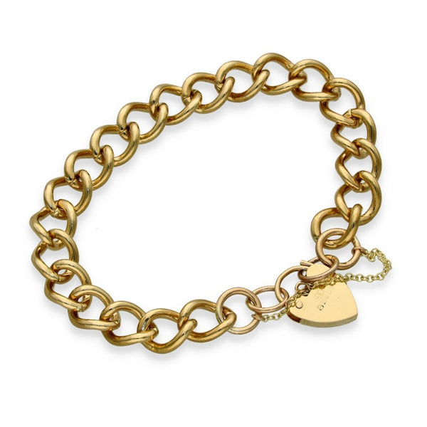 9ct Yellow Gold Curb Bracelet - 7.5" - 27.6g
