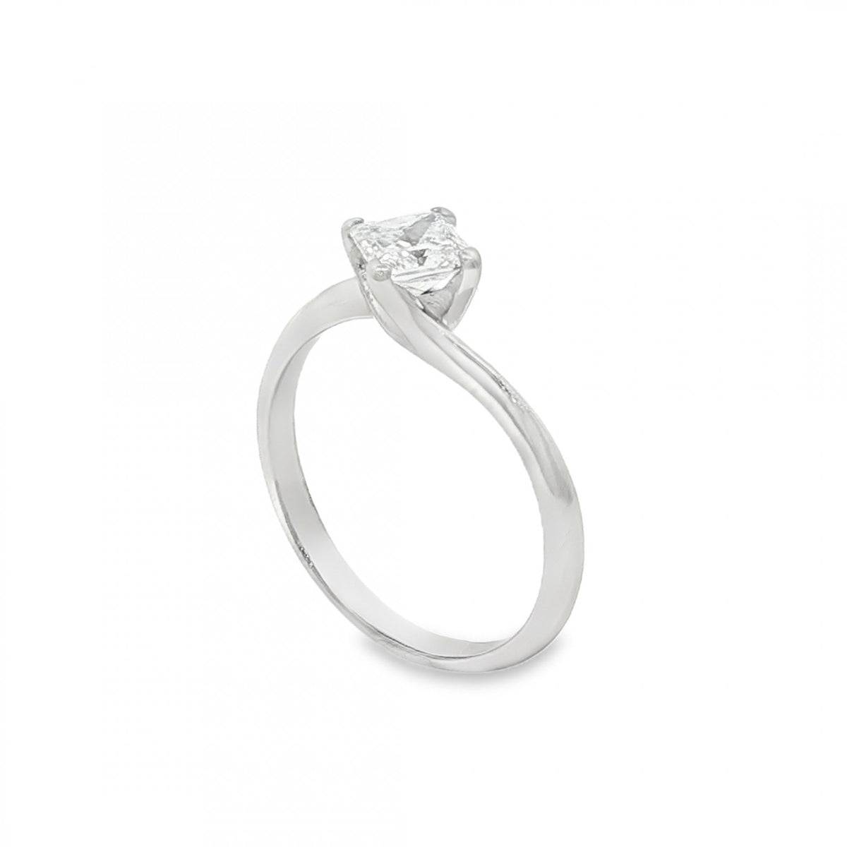 950 Platinum Princess Diamond Engagement Ring - Size J - 0.51ct