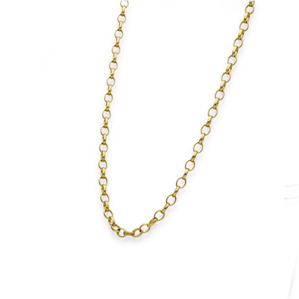 9ct Yellow Gold Oval Belcher Chain - 18" - 10.0g