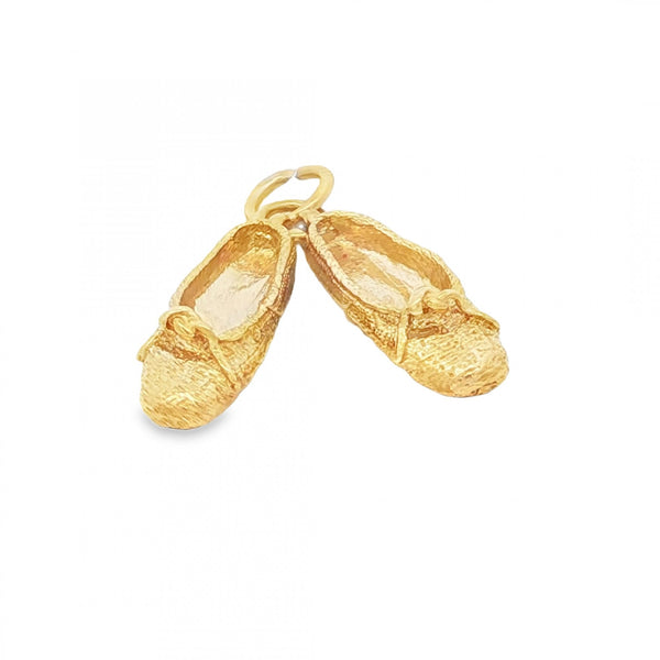 9ct Yellow Gold Slippers Charm - 19x21x5mm - 4.0g