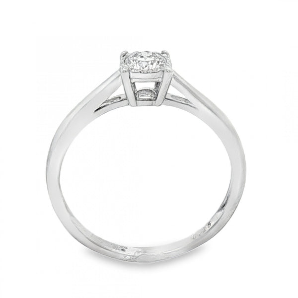9ct White Gold Diamond Engagement Ring - Size P - 0.25ct