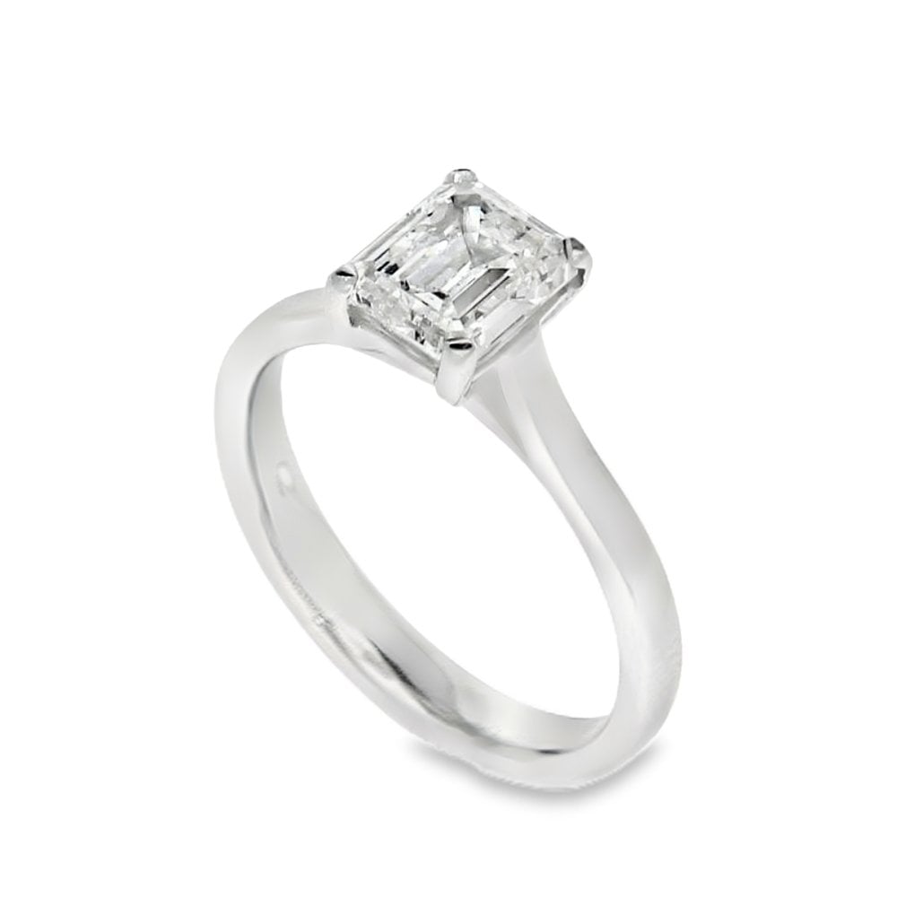 950 Platinum Emerald-Cut Diamond Engagement Ring - 1.40ct