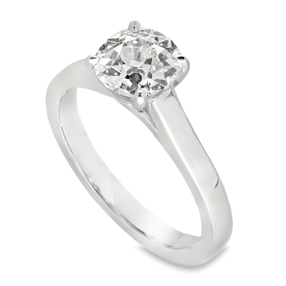 950 Platinum Cushion-Cut Diamond Engagement Ring - 1.31ct