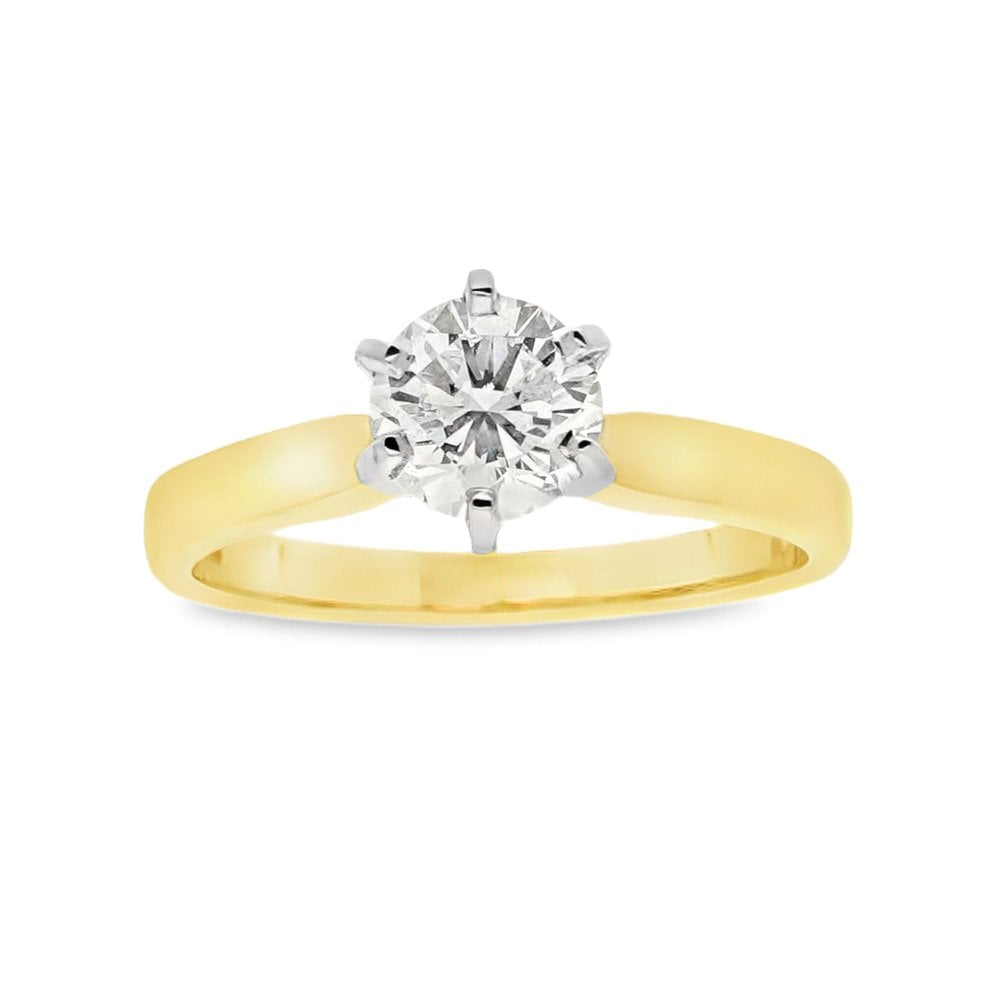 18ct Yellow Gold Six Claw Engagement Ring - 1.01ct - 4.3g