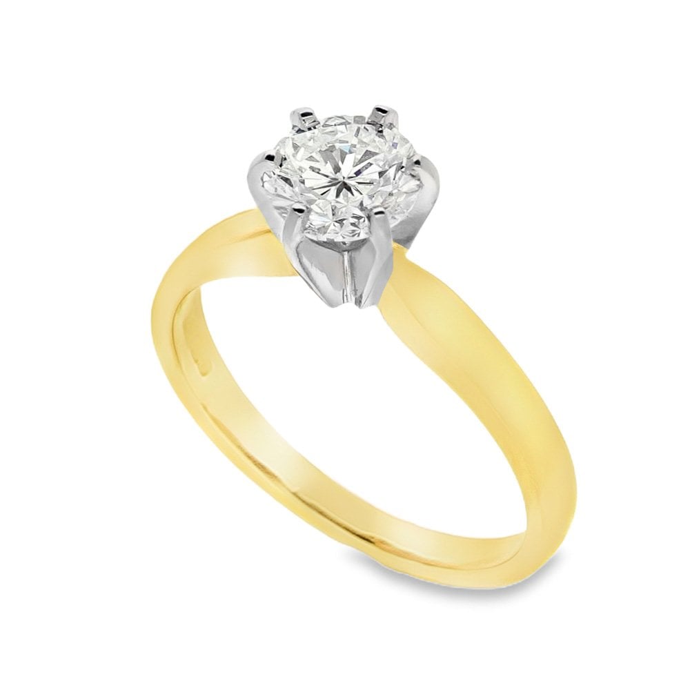 18ct Yellow Gold Six Claw Engagement Ring - 1.01ct - 4.3g