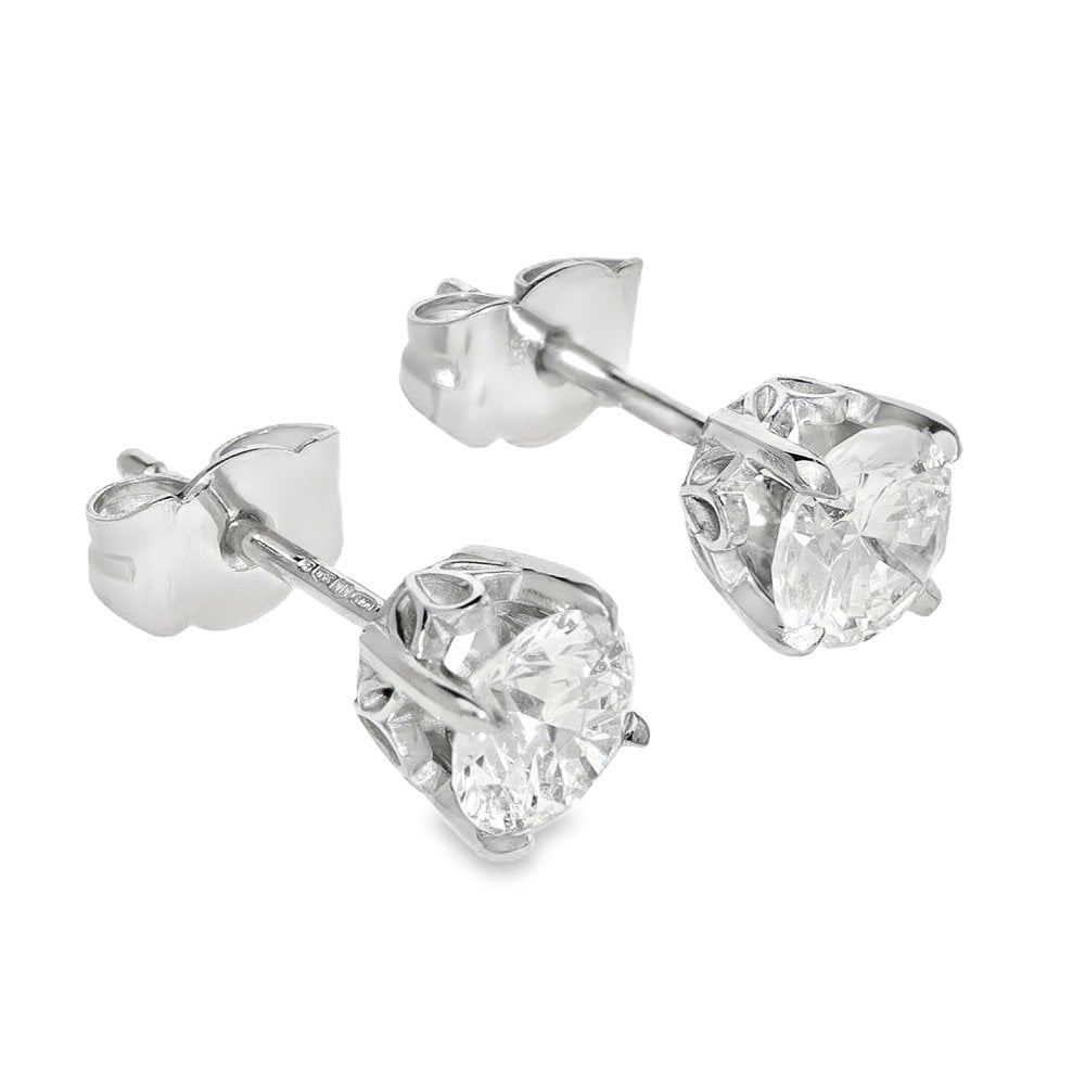 Ladies Platinum Certified 1.41ct Diamond Stud Earrings - VS2 D/H