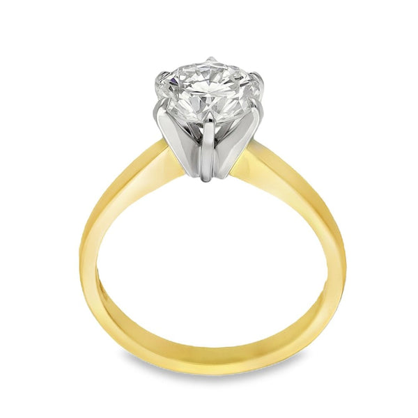 18ct Yellow Gold Certified Diamond Engagement Ring - 1.62ct