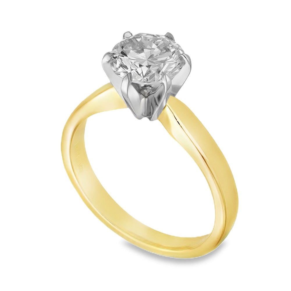 18ct Yellow Gold Certified Diamond Engagement Ring - 1.62ct