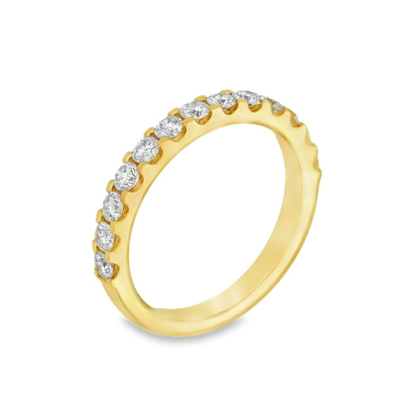 18ct Yellow Gold Diamond Half-Eternity Ring - Size M - 0.75ct