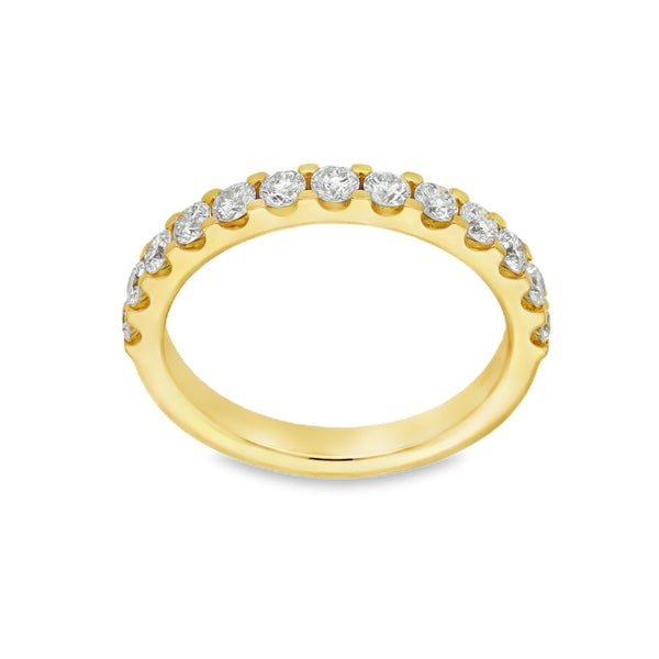 18ct Yellow Gold Diamond Half-Eternity Ring - Size M - 0.75ct