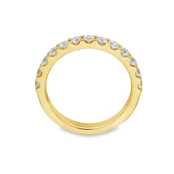 18ct Yellow Gold Diamond Half-Eternity Ring - Size M - 0.75ct