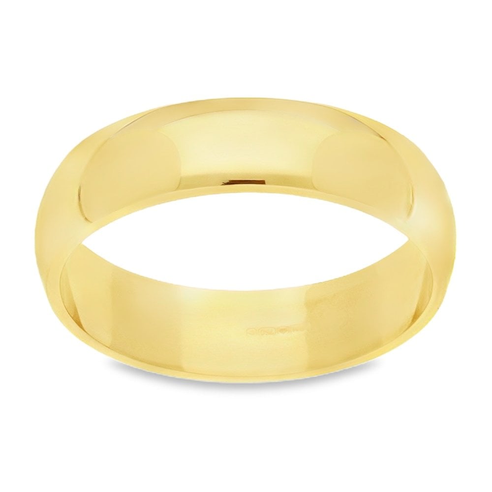 18ct Yellow Gold D Shape Men's Wedding Ring - 9.7g