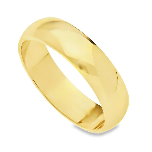 18ct Yellow Gold D Shape Men's Wedding Ring - 9.7g