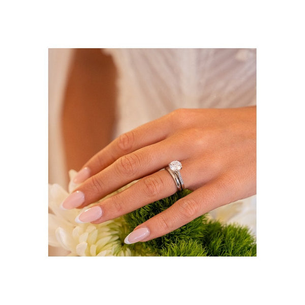 18ct White Gold D-Shape Wedding Ring - Size M - 3mm