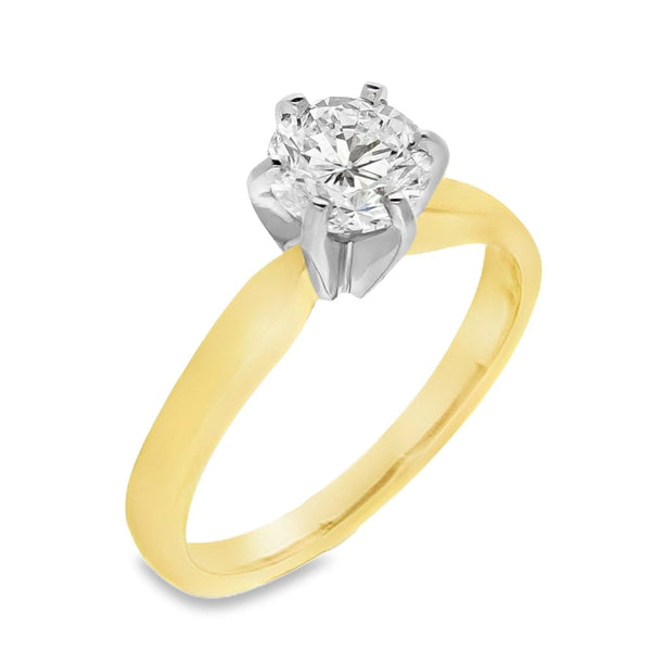 18ct Yellow Gold Diamond Engagement Ring - Size M - 1.01ct