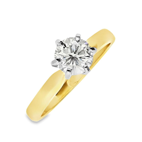 18ct Yellow Gold Diamond Engagement Ring - Size M - 1.01ct