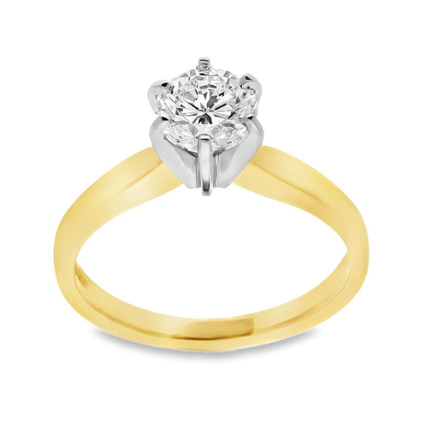 18ct Yellow Gold Diamond Engagement Ring - Size M - 1.01ct