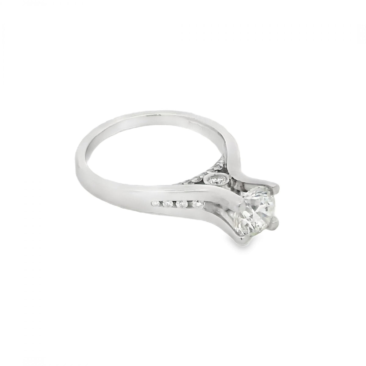 18ct White Gold Diamond Engagement Ring - Size K - 1.01ct