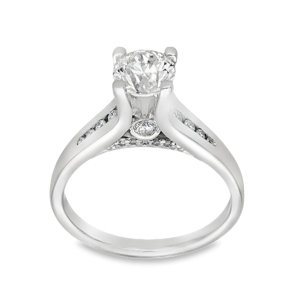 18ct White Gold Diamond Engagement Ring - Size K - 1.01ct