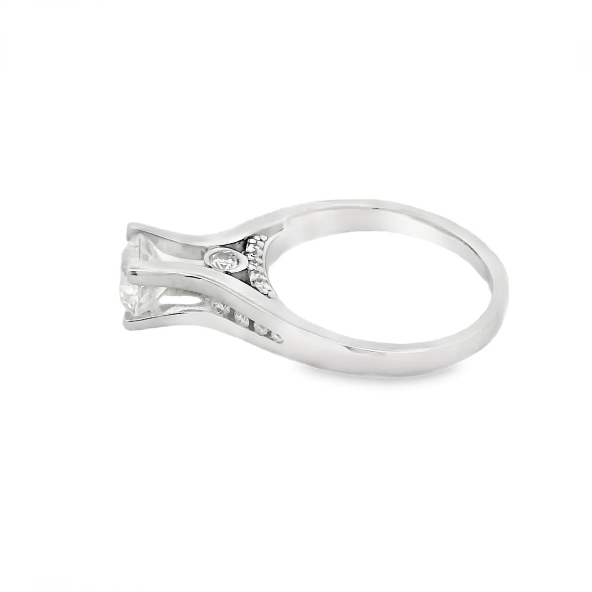 18ct White Gold Diamond Engagement Ring - Size K - 1.01ct