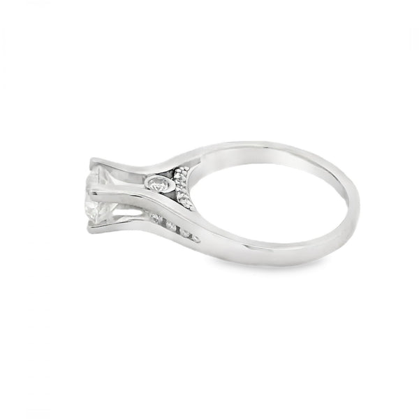 18ct White Gold Diamond Engagement Ring - Size K - 1.01ct