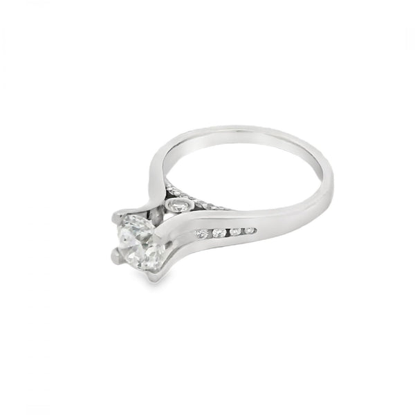 18ct White Gold Diamond Engagement Ring - Size K - 1.01ct