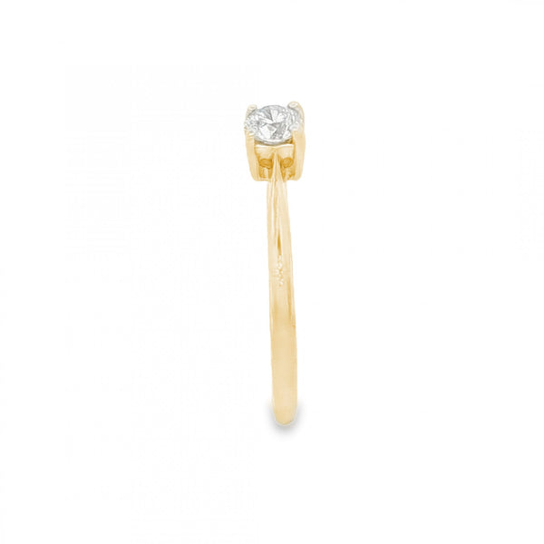 9ct Yellow Gold Diamond Engagement Ring - Size P - 0.25ct
