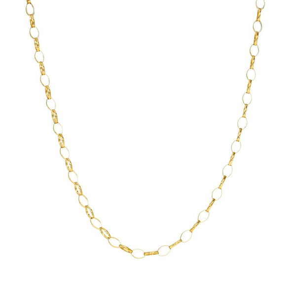 9ct Yellow Gold Open Oval Belcher Chain - 20" - 3.2g