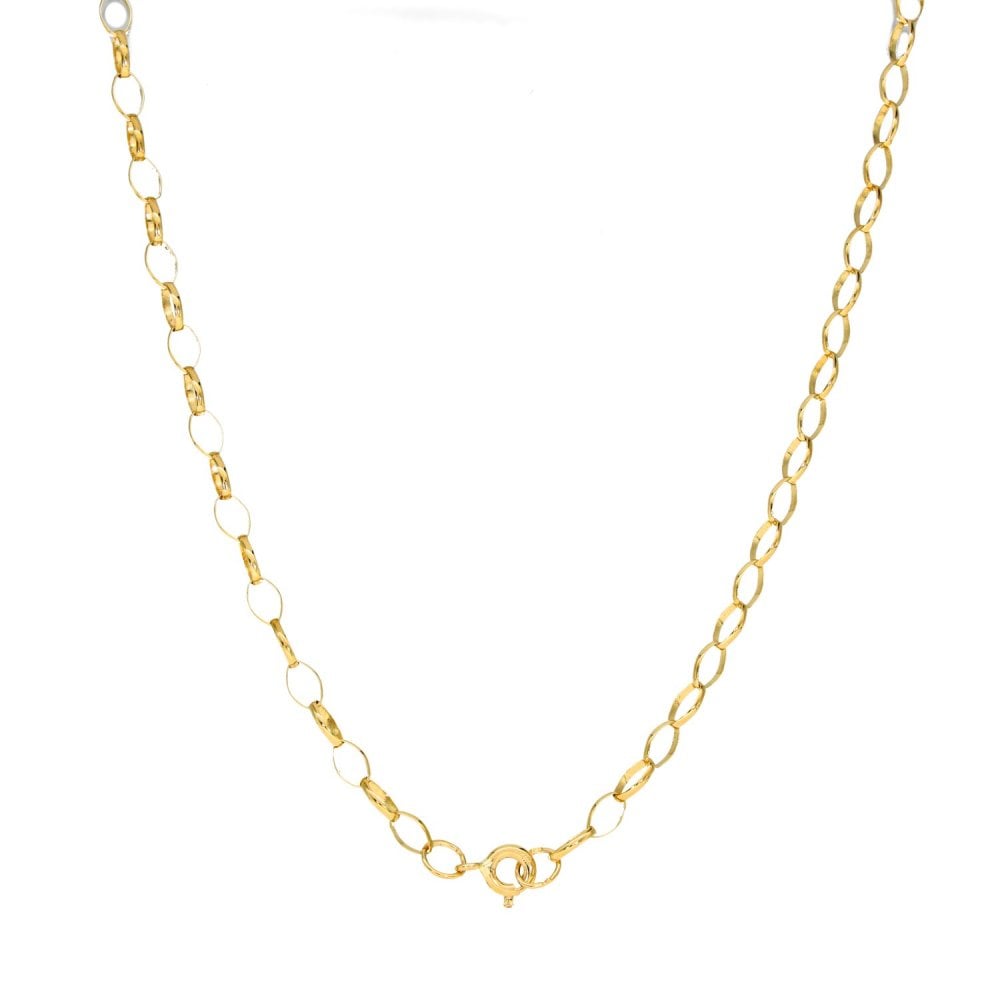 9ct Yellow Gold Open Oval Belcher Chain - 20" - 3.2g