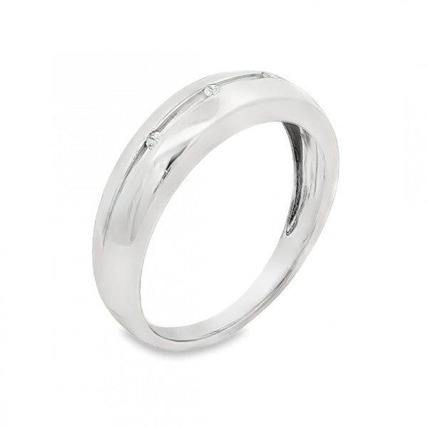 9ct White Gold Diamond Scatter Ring - Size Y - 0.05ct