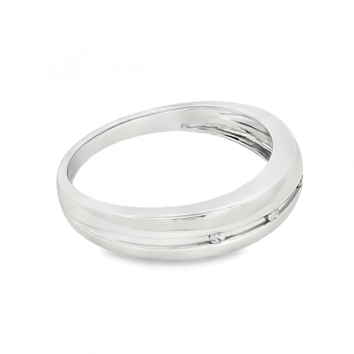 9ct White Gold Diamond Scatter Ring - Size Y - 0.05ct