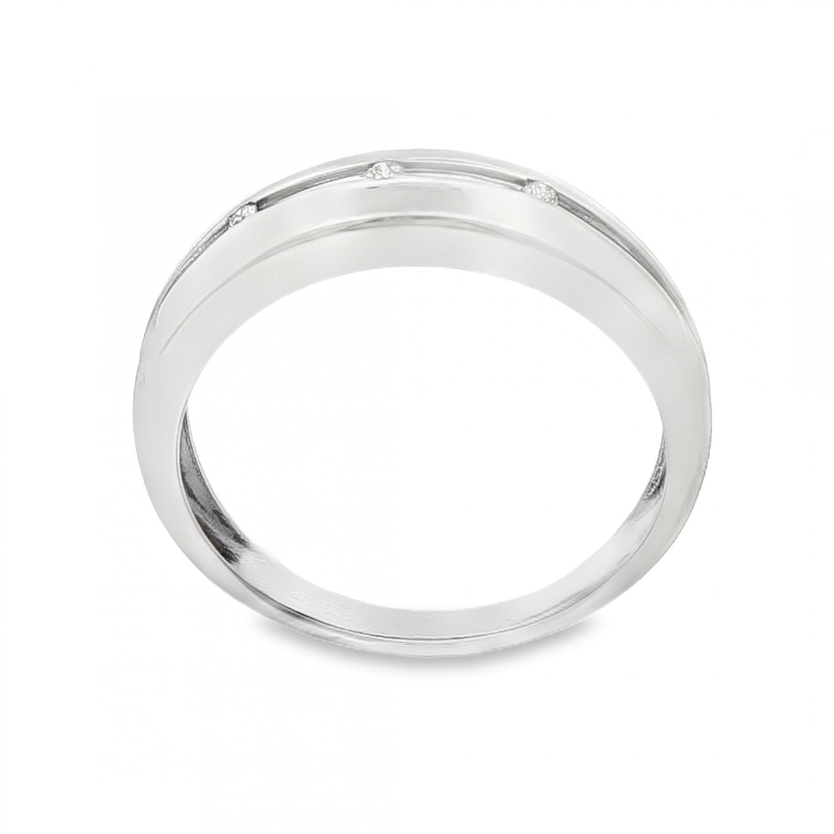 9ct White Gold Diamond Scatter Ring - Size Y - 0.05ct