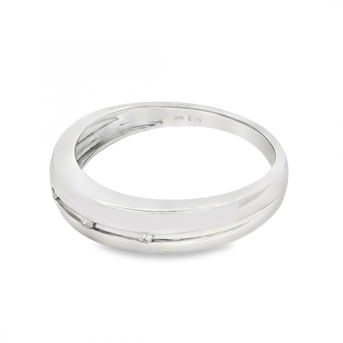 9ct White Gold Diamond Scatter Ring - Size Y - 0.05ct