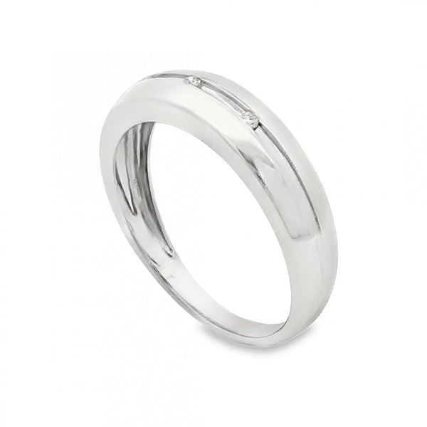 9ct White Gold Diamond Scatter Ring - Size Y - 0.05ct