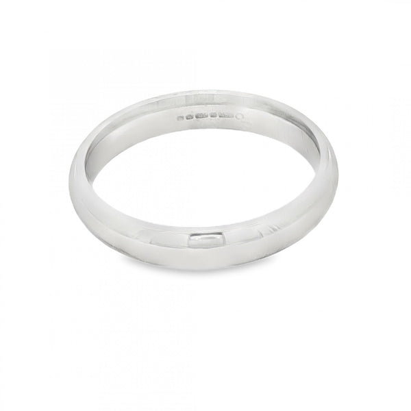 18ct White Gold Court Wedding Band - Size W - 4mm