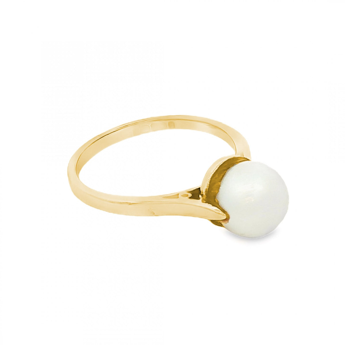 9ct Yellow Gold Pearl Dress Ring - Size N½ - 2.7g