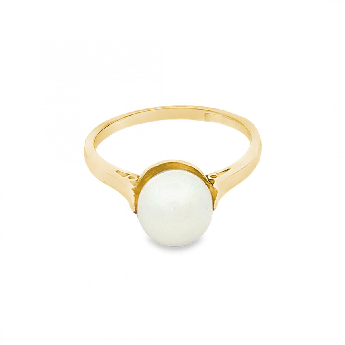9ct Yellow Gold Pearl Dress Ring - Size N½ - 2.7g