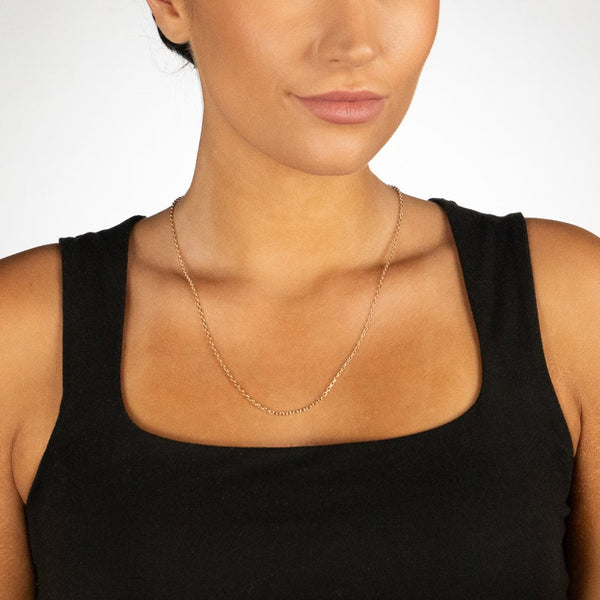 9ct Yellow Gold Oval Belcher Chain - 20" - 2.2g