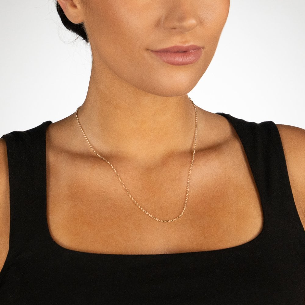 9ct Yellow Gold Fine Belcher Chain - 20" - 1.0g