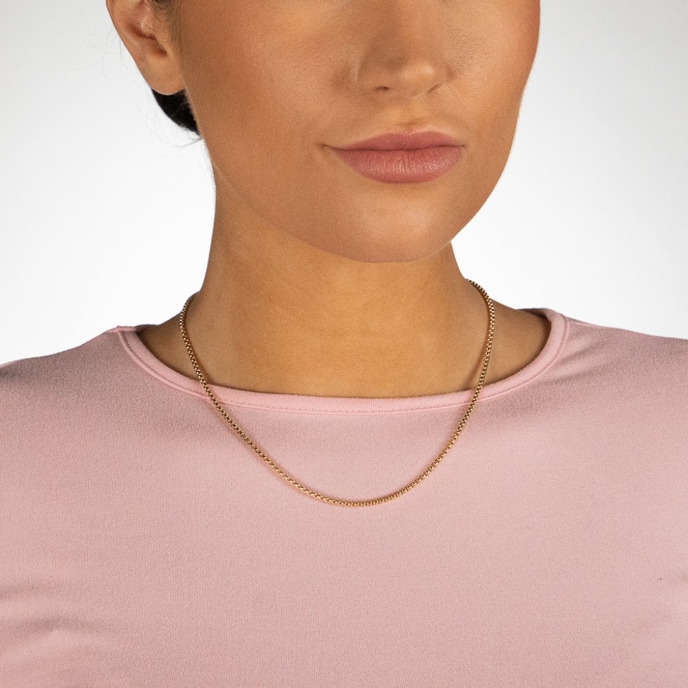 9ct Yellow Gold Box-Belcher Chain - 18" - 5.5g