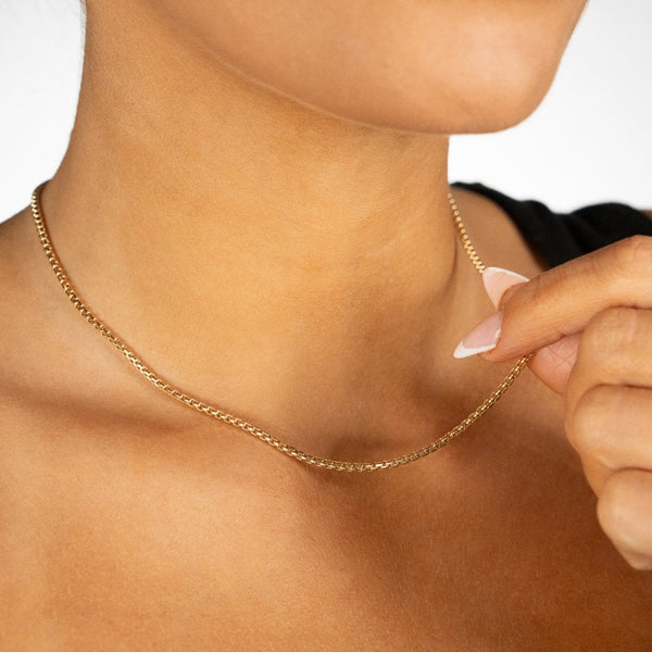 9ct Yellow Gold Box-Belcher Chain - 20" - 5.9g